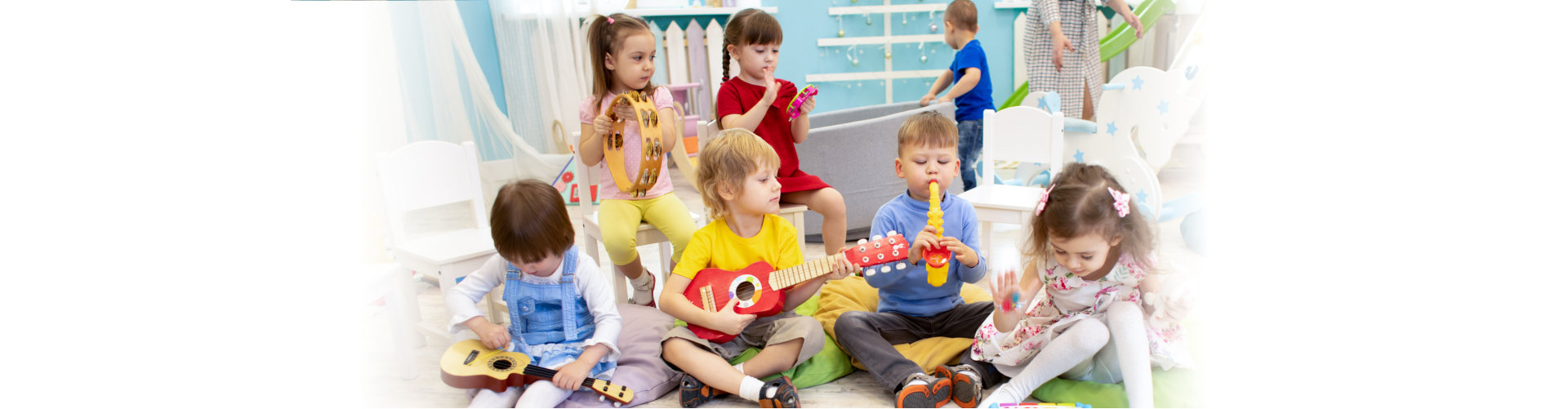 children's playing musical instrument